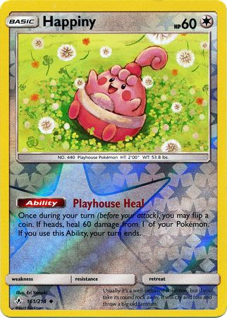 Pokemon Card Unbroken Bonds 161/214 Happiny Uncommon Reverse Holo