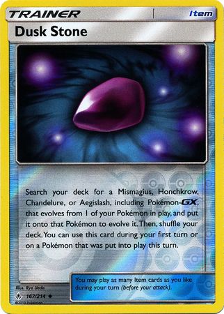 Pokemon Card Unbroken Bonds 167/214 Dusk Stone Item Uncommon Reverse Holo