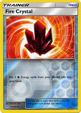 Pokemon Card Unbroken Bonds 173/214 Fire Crystal Item Uncommon Reverse Holo