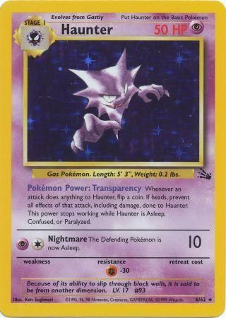 Pokemon Card Fossil Set Unlimited 6/62 Haunter Holo Rare NEAR MINT