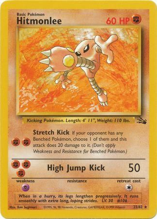 Pokemon Card Fossil Set Unlimited 22/62 Hitmonlee Rare NEAR MINT