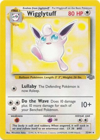 Pokemon Card Jungle Set Unlimited 32/64 Wigglytuff Rare NEAR MINT