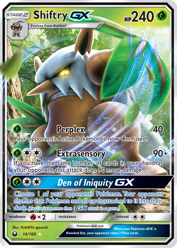 Pokemon Card Celestial Storm 14/168 Shiftry-GX Pokemon Ultra Rare *MINT*