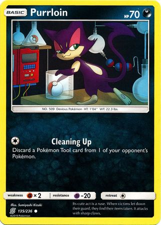 Pokemon Card Unified Minds 135/236 Purrloin Common