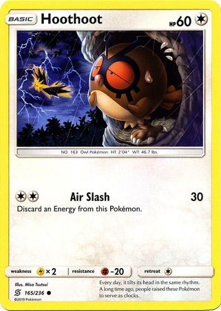 Pokemon Card Unified Minds 165/236 Hoothoot Common