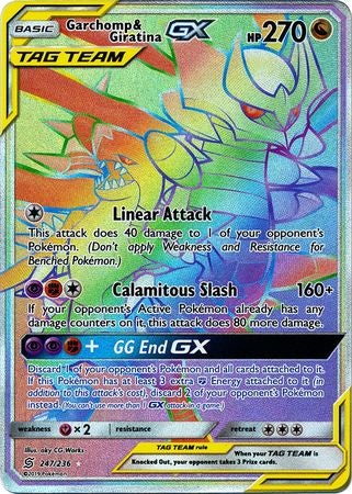 Pokemon Card Unified Minds 247/236 Garchomp & Giratina Tag Team GX Hyper Rare