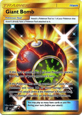 Pokemon Card Unified Minds 251/236 Giant Bomb Item Secret Rare