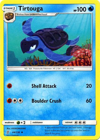 Pokemon Card Unified Minds 044/236 44/236 Tirtouga Uncommon