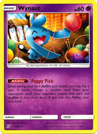 Pokemon Card Unified Minds 077/236 77/236 Wynaut Uncommon