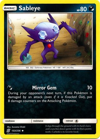 <transcy>Pokemon Card Unified Minds 133/236 Sableye Ikke almindelig</transcy>