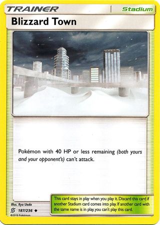 Pokemon Card Unified Minds 187/236 Blizzard Town Stadium Uncommon