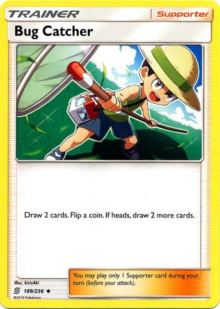 Pokemon Card Unified Minds 189/236 Bug Catcher Supporter Uncommon