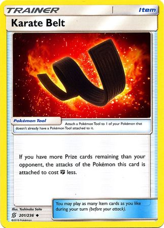 Pokemon Card Unified Minds 201/236 Karate Belt Item Uncommon