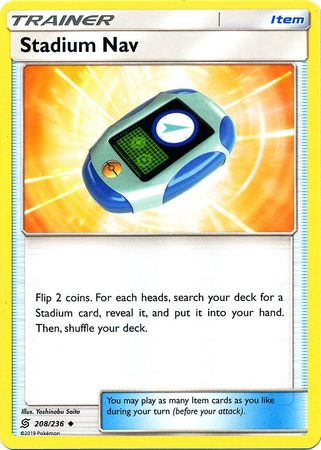 Pokemon Card Unified Minds 208/236 Stadium Nav Item Uncommon