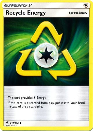 Pokemon Card Unified Minds 212/236 Recycle Energy Uncommon