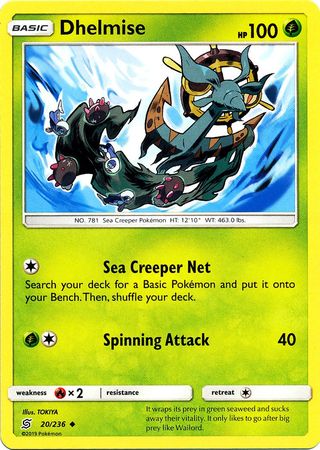 Pokemon Card Unified Minds 020/236 20/236 Dhelmise Uncommon