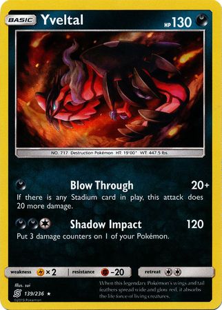 <transcy>Pokemon Card Unified Minds 139/236 Yveltal Holo Sjælden</transcy>