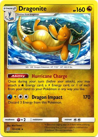 Pokemon Card Unified Minds 151/236 Dragonite Rare