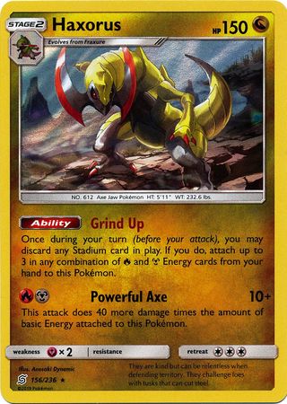 Pokemon Card Unified Minds 156/236 Haxorus Holo Rare