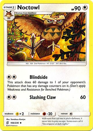 Pokemon Card Unified Minds 166/236 Noctowl Uncommon