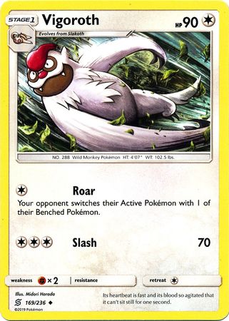 Pokemon Card Unified Minds 169/236 Vigoroth Uncommon