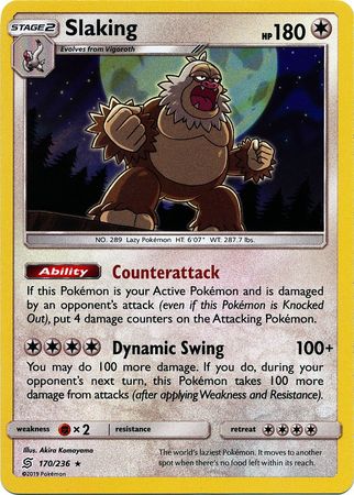 Pokemon Card Unified Minds 170/236 Slaking Holo Rare