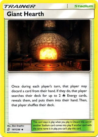 Pokemon Card Unified Minds 197/236 Giant Hearth Stadium