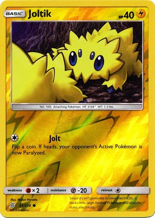 Pokemon Card Unified Minds 061/236 61/236 Joltik Reverse Holo Common