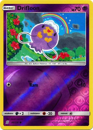 Pokemon Card Unified Minds 080/236 80/236 Drifloon Reverse Holo Common