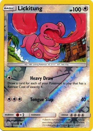 Pokemon Card Unified Minds 161/236 Lickitung Reverse Holo Common