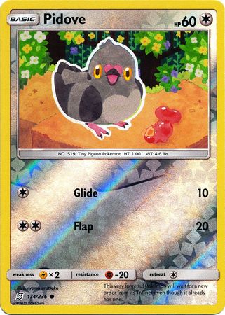 <transcy>ポケモンカードユニファイドマインド174 / 236Pidove Reverse Holo Common</transcy>