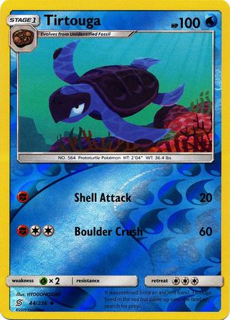 Pokemon Card Unified Minds 044/236 44/236 Tirtouga Reverse Holo Uncommon