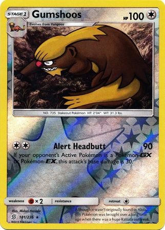 Pokemon Card Unified Minds 181/236 Gumshoos Reverse Holo Rare – Brokenvase  Games