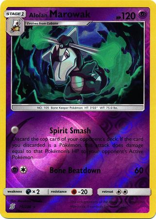 Pokemon Card Unified Minds 075/236 75/236 Alolan Marowak Reverse Holo Rare