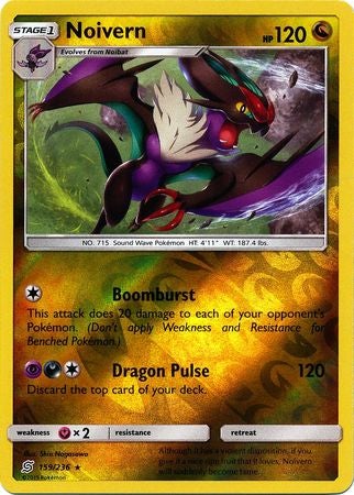 Pokemon Card Unified Minds 159/236 Noivern Reverse Holo Rare