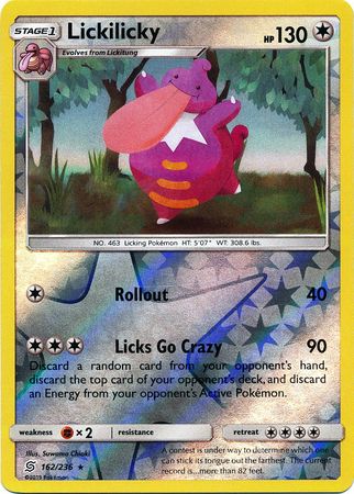 Pokemon Card Unified Minds 162/236 Lickilicky Reverse Holo Rare