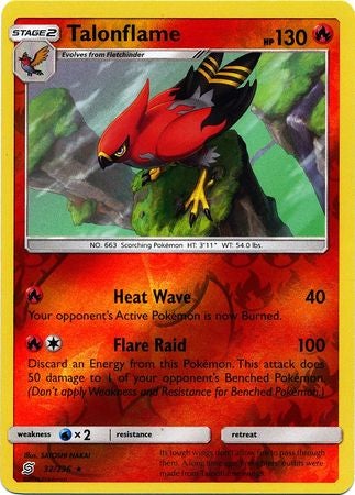 Pokemon Card Unified Minds 032/236 32/236 Talonflame Reverse Holo Rare