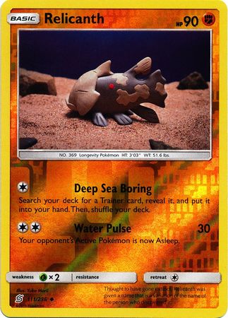 Pokemon Card Unified Minds 111/236 Relicanth Reverse Holo Uncommon