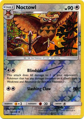 Pokemon Card Unified Minds 166/236 Noctowl Reverse Holo Uncommon