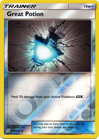 Pokemon Card Unified Minds 198/236 Great Potion Item Reverse Holo Uncommon