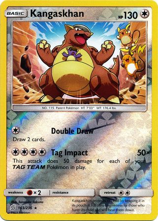 Pokemon Card Unified Minds 163/236 Kangaskhan Reverse Holo Rare