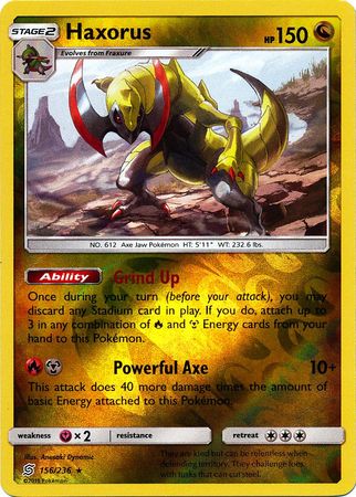 <transcy>Pokemon Card Unified Minds 156/236 Haxorus Reverse Holo Selten</transcy>