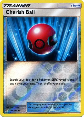 Pokemon Card Unified Minds 191/236 Cherish Ball Item Reverse Holo Uncommon