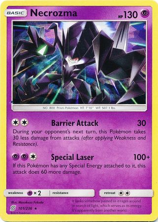 <transcy>Pokemon Card Unified Minds 101/236 Necrozma knust Holo Sjælden</transcy>