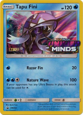 <transcy>Pokemon-kort SM Black Star-kampagner SM203 Tapu Fini Staff Prelelease-kampagne</transcy>