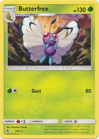 Pokemon Card Hidden Fates 3/68 Butterfree Rare