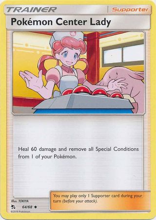 Pokemon Card Hidden Fates 64/68 Pokémon Center Lady Supporter Uncommon