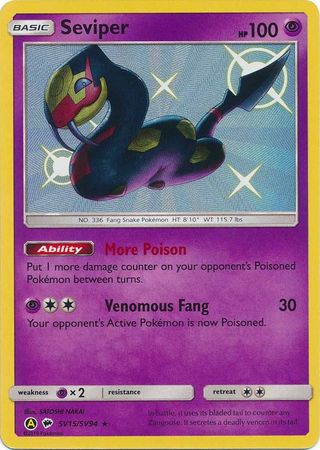 cetitan pokemon card value holographic Pokemon Card Hidden Fates SV15/SV94 Seviper Shiny Rare – Brokenvase Games