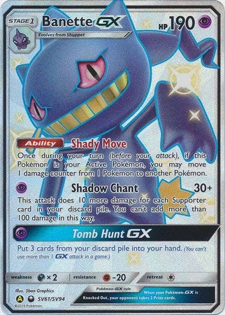 Pokemon Card Hidden Fates SV61/SV94 Banette GX Ultra Rare