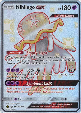 Pokemon Card Hidden Fates SV62/SV94 Nihilego GX Ultra Rare